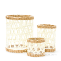 Rattan Glass Flower Pots paper and grass plaited decorative Wrapped glass Hurricane Factory